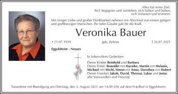 Anzeige von Veronika Bauer von MGO