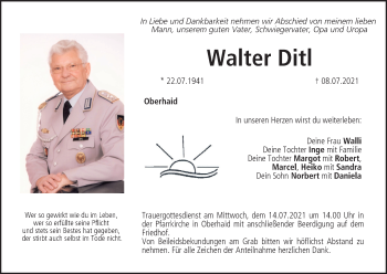 Anzeige von Walter Ditl von MGO