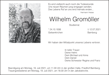 Anzeige von Wilhelm Gromöller von MGO