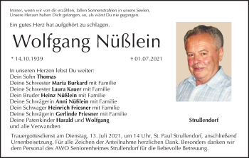 Anzeige von Wolfgang Nüßlein von MGO