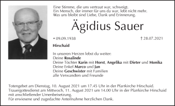 Anzeige von Ägidius Sauer von MGO