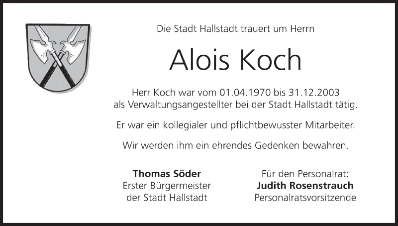  Traueranzeige für Alois Koch vom 13.08.2021 aus MGO