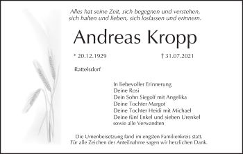Anzeige von Andreas Kropp von MGO