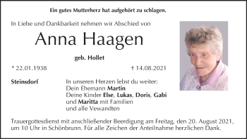 Anzeige von Anna Haagen von MGO