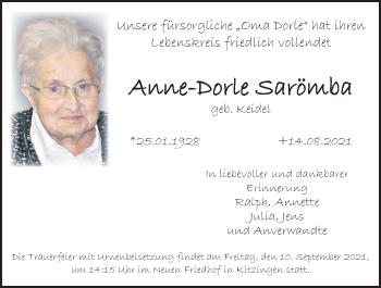 Anzeige von Anne-Dorle Sarömba von MGO