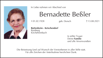 Anzeige von Bernadette Beßler von MGO