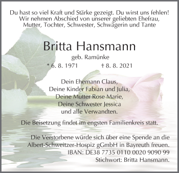 Anzeige von Britta Hansmann von MGO