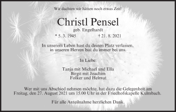 Anzeige von Christl Pensel von MGO
