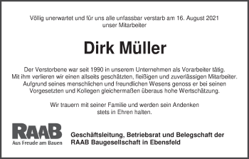 Anzeige von Dirk Müller von MGO