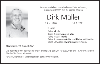 Anzeige von Dirk Müller von MGO