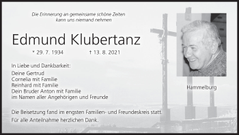 Anzeige von Edmund Klubertanz von MGO