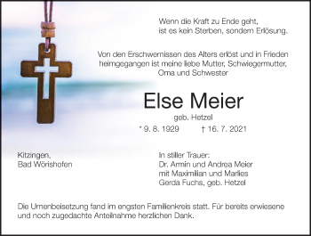 Anzeige von Else Meier von MGO