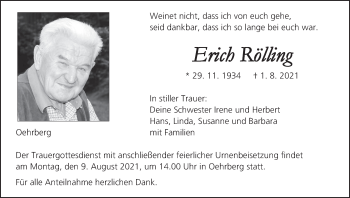 Anzeige von Erich Rölling von MGO