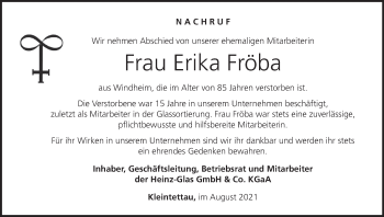 Anzeige von Erika Fröba von MGO