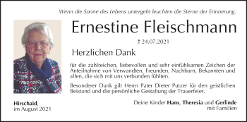 Anzeige von Ernestine Fleischmann von MGO