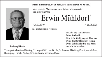 Anzeige von Erwin Mühldorf von MGO