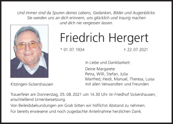 Anzeige von Friedrich Hergert von MGO