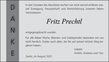 Anzeige von Fritz Prechtl von MGO
