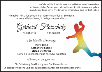 Anzeige von Gerhard Florschütz von MGO