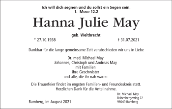 Anzeige von Hanna Julie May von MGO