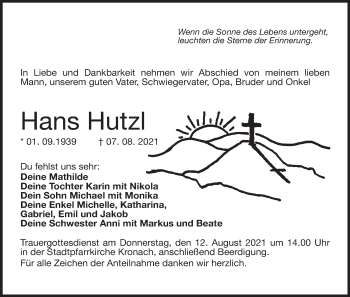 Anzeige von Hans Hutzl von MGO