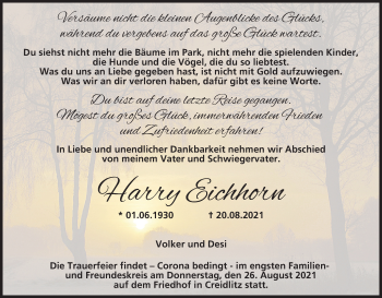 Anzeige von Harry Eichhorn von MGO