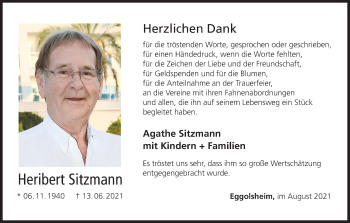 Anzeige von Heribert Sitzmann von MGO