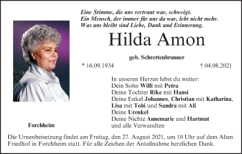 Anzeige von Hilda Amon von MGO