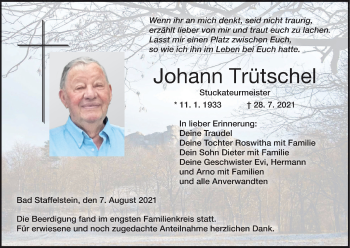 Anzeige von Johann Trütschel von MGO