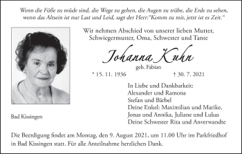 Anzeige von Johanna Kuhn von MGO
