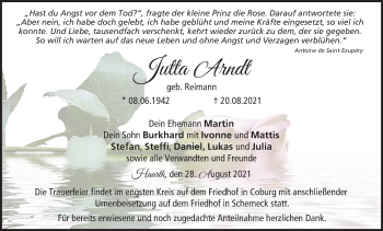 Anzeige von Jutta Arndt von MGO