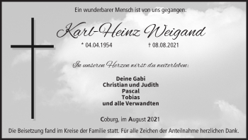 Anzeige von Karl-Heinz Weigand von MGO