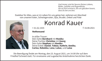 Anzeige von Konrad Kauer von MGO