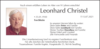 Anzeige von Leonhard Christel von MGO