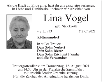 Anzeige von Lina Vogel von MGO