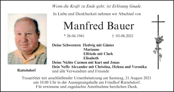 Anzeige von Manfred Bauer von MGO