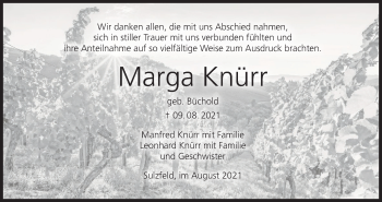 Anzeige von Marga Knürr von MGO