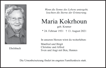 Anzeige von Maria Kokrhoun von MGO