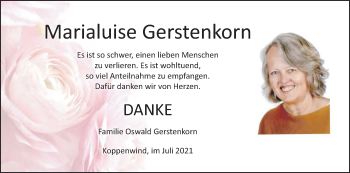 Anzeige von Marialuise Gerstenkorn von MGO