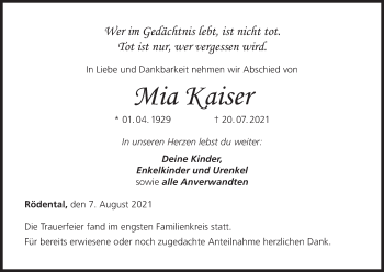 Anzeige von Mia Kaiser von MGO