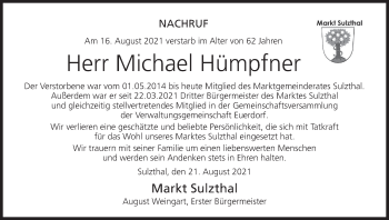 Anzeige von Michael Hümpfner von MGO