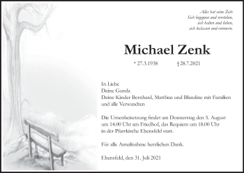 Anzeige von Michael Zenk von MGO