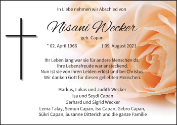 Anzeige von Nisani Wecker von MGO