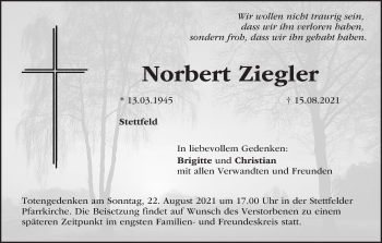 Anzeige von Norbert Ziegler von MGO