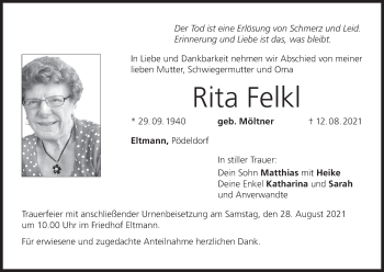 Anzeige von Rita Felkl von MGO