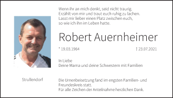 Anzeige von Robert Auernheimer von MGO