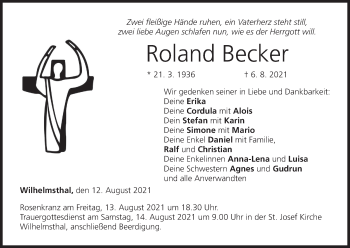 Anzeige von Roland Becker von MGO