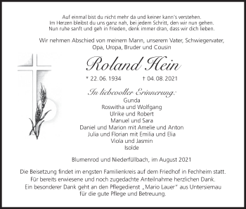 Anzeige von Roland Hein von MGO