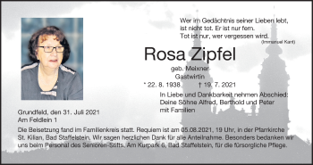 Anzeige von Rosa Zipfel von MGO