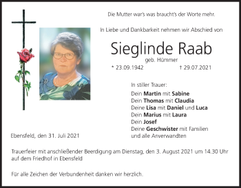 Anzeige von Sieglinde Raab von MGO